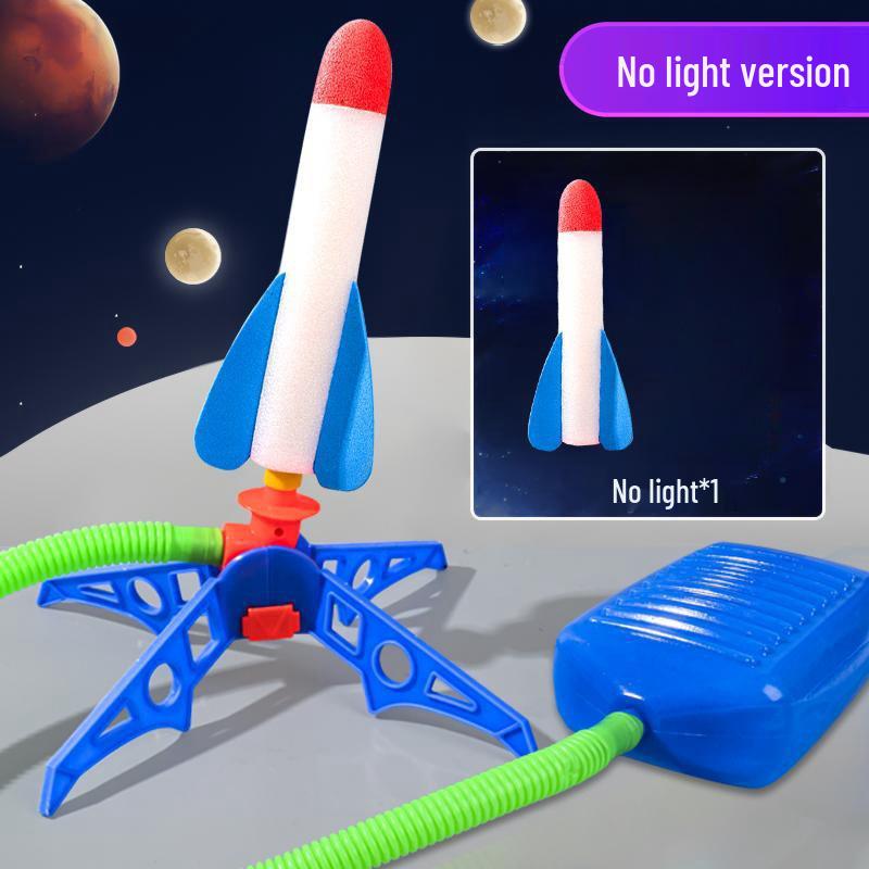 Interactive Foot-Pedal Rocket Launcher Toy with LED Lights for Outdoor Play