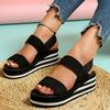 Women's Thick-Soled Wedge Slide Sandals, Roman Style Outdoor Fashionable Footwear, Available In Large Sizes.