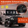 Rubber Exhaust Hanger 4 Pack, 4 Holes Adjustable Muffler Hanger, Universal Muffler Exhaust System, Ulator Bushing Mount, Weather-Proof High Density