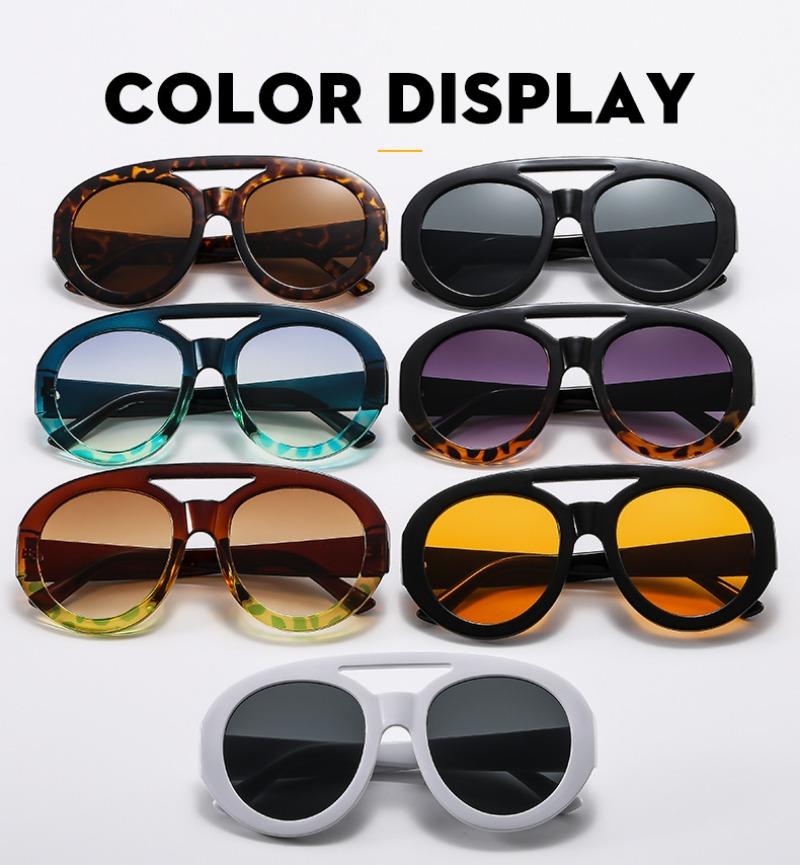 Retro Double Beam Large Frame Toad Mirror Fashion Women's Summer Sun Shading Eyeglasses UV400 Gafas De Sol
