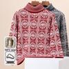 Hengyuanxiang Men's Striped Wool Turtleneck Sweater