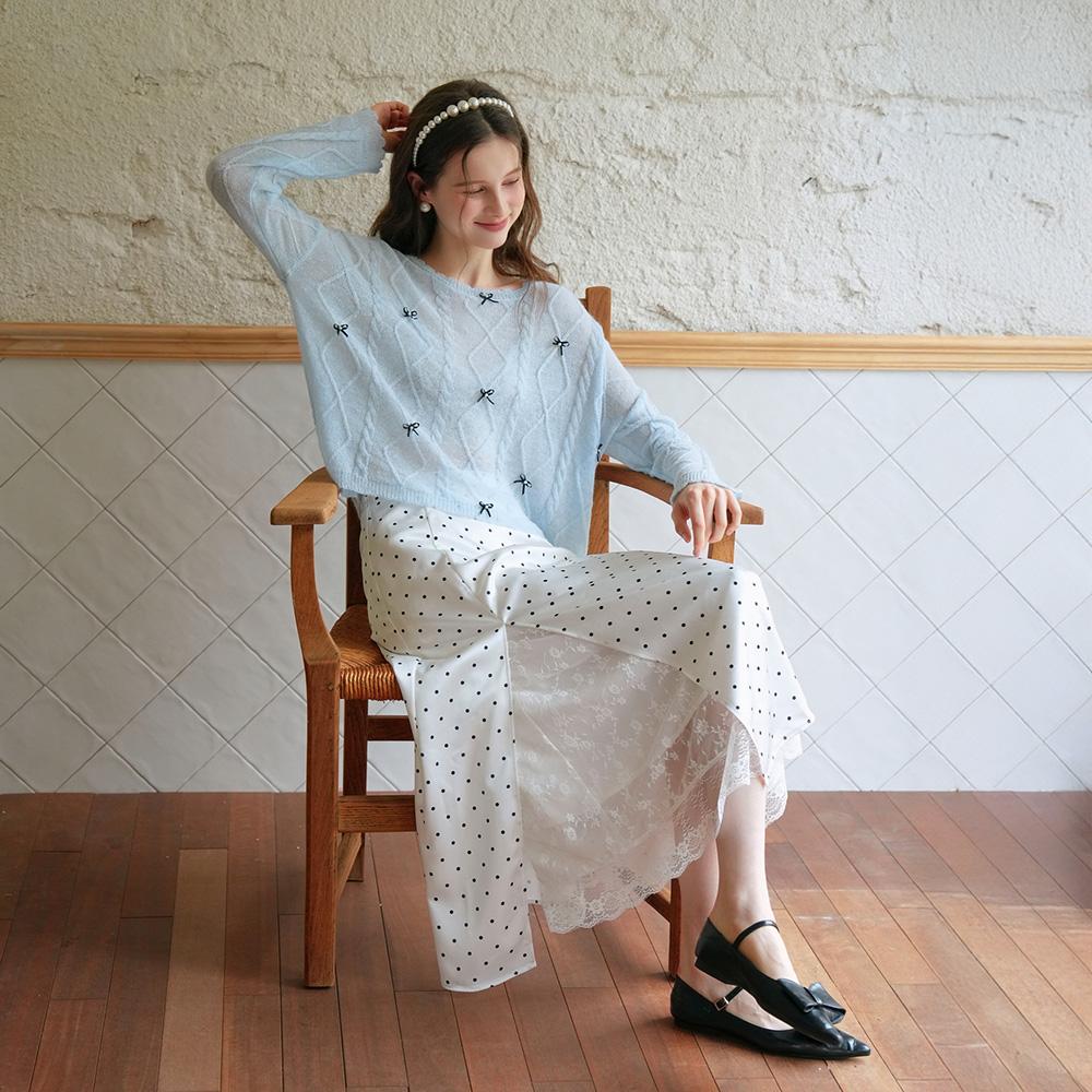 Ceme Adu Cest_Polka Dot Lace Layered Skirt