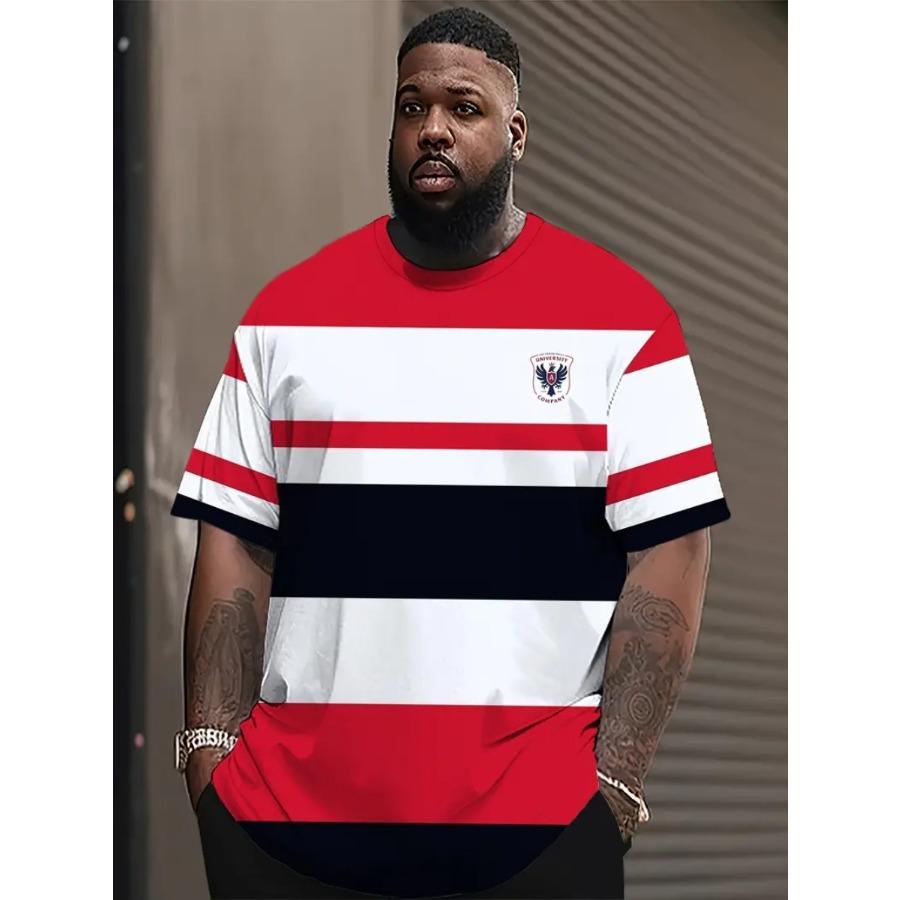 Pánské tričko nadměrné velikosti XL-7XL s krátkým rukávem a kulatým výstřihem, vintage ležérní, velké velikosti