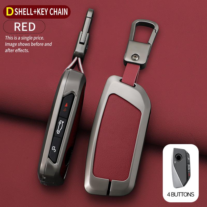 Zinc Alloy Leather Car Key Holder for BMW I7 X7 X5 G07 LCI IX I20 X1 U11 740Li Series G70 G09 XM U06 G81 M3 2023 Car Key Case