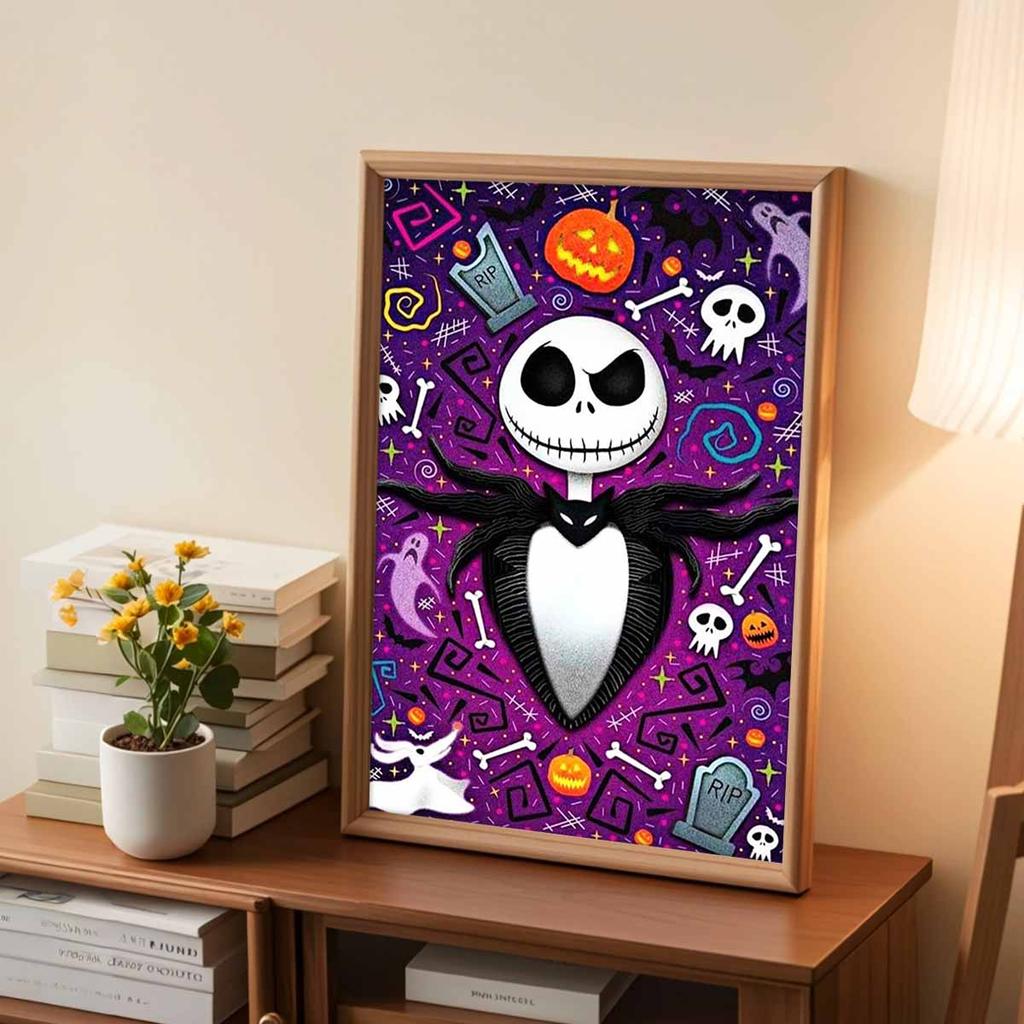 5D DIY Diamond Art Painting Kits for Adults, Halloween Skull Full Round Crystal Diamond Kits for Beginner for Home Wall Decorate