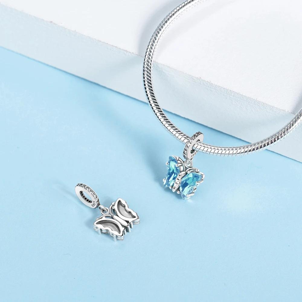 Glass Butterfly Pendant Copper Plated For Charms Copper Plated Original Bracelet For Jewelry Making