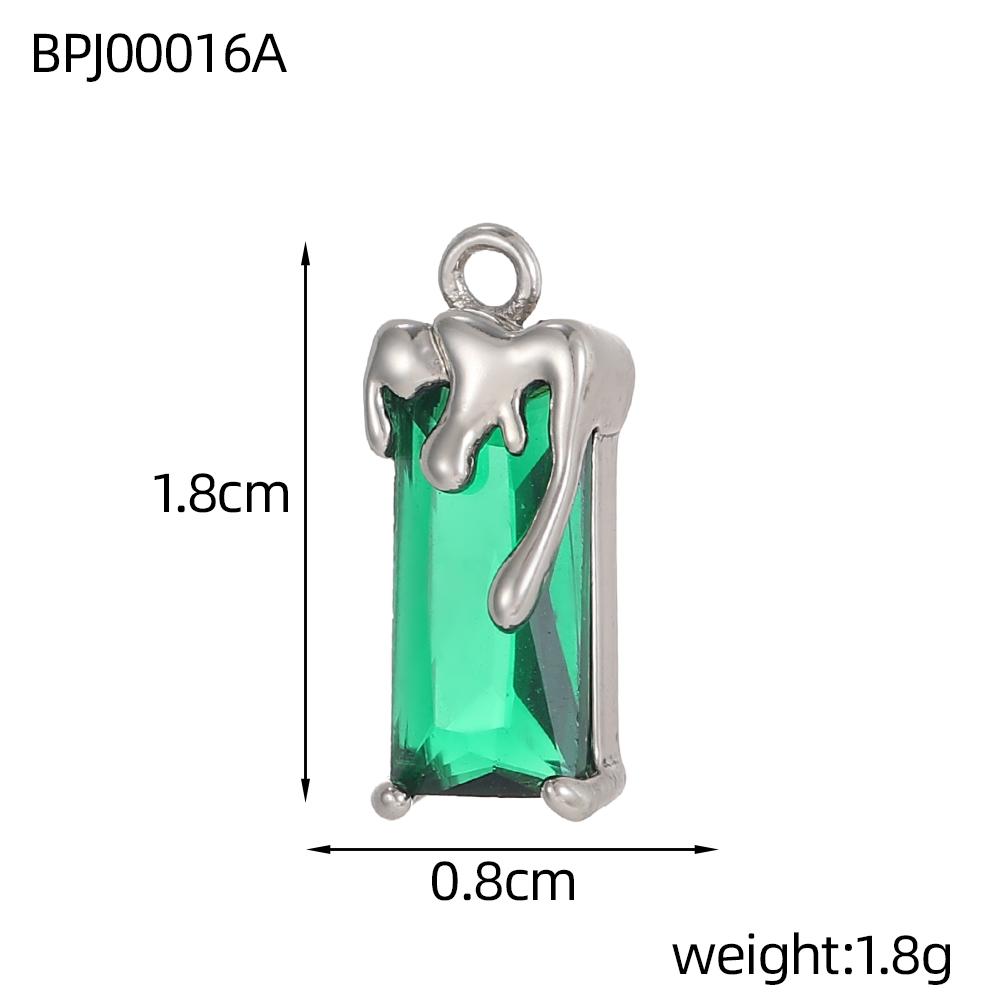 

CARLIDANA Fashion Silver Color Geometric Colorful Crystal Zircon Charm Pendant for DIY Earrings Necklace Jewelry Findings