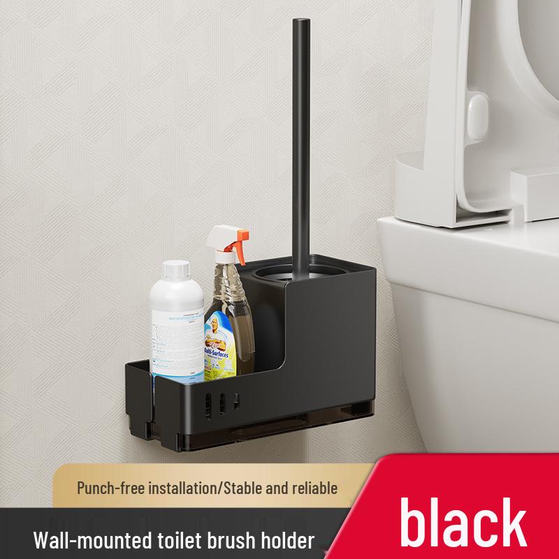Punch-Free No Dead Angle Toilet Brush with Rack - Bathroom Cleaning Tool