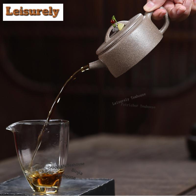 190ml Yixing Purple Clay Teapots Handmade Large Caliber Pot Raw Ore Section Mud Tea Maker Kettle With Infuser Zisha Tea Set Gift