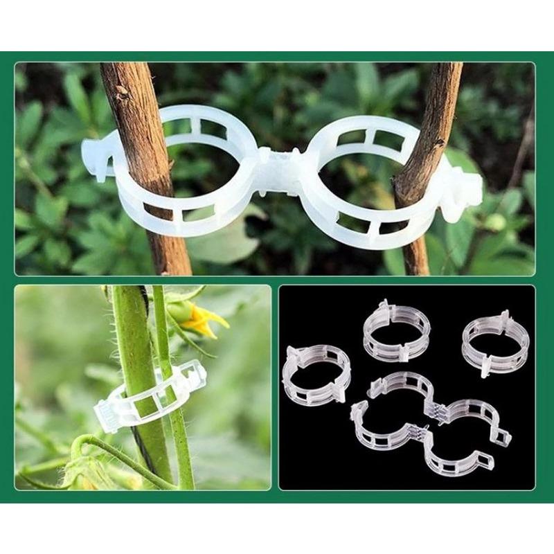100/200/300Pcs Plant Support Clips Reusable Plant Binding Clip Tomato Trellis Clips for Vine Vegetables Grow Upright Healthier