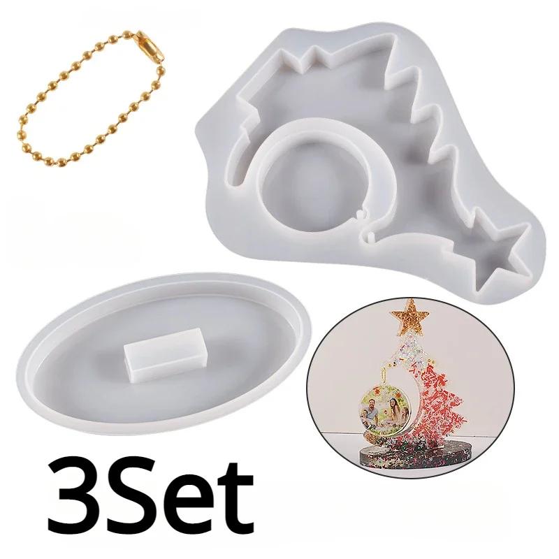 DIY Crystal Epoxy Resin Mold for Christmas Tree Photo Frame Silicone Mold Home Decor Ornaments Casting Christmas Theme