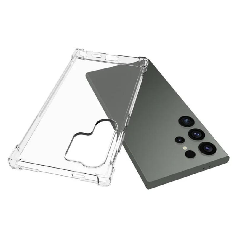 

For Samsung Galaxy S24 Ultra Back Cover WANLONFENG TM Series 2.0mm Clear TPU Phone Case (Big Lens Hole) Transparent
