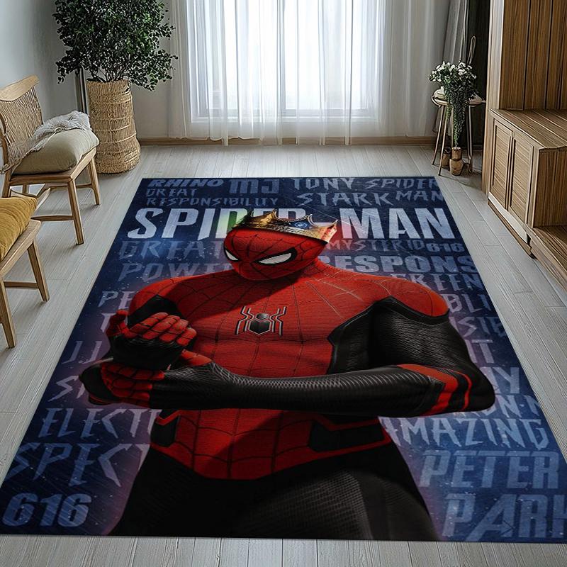 Marvel Avengers Spider Man Cartoon Living Room Non-Slip Area Rug Soft Carpet for Bedroom Kids Playroom Sofa,Home Decor Doormat
