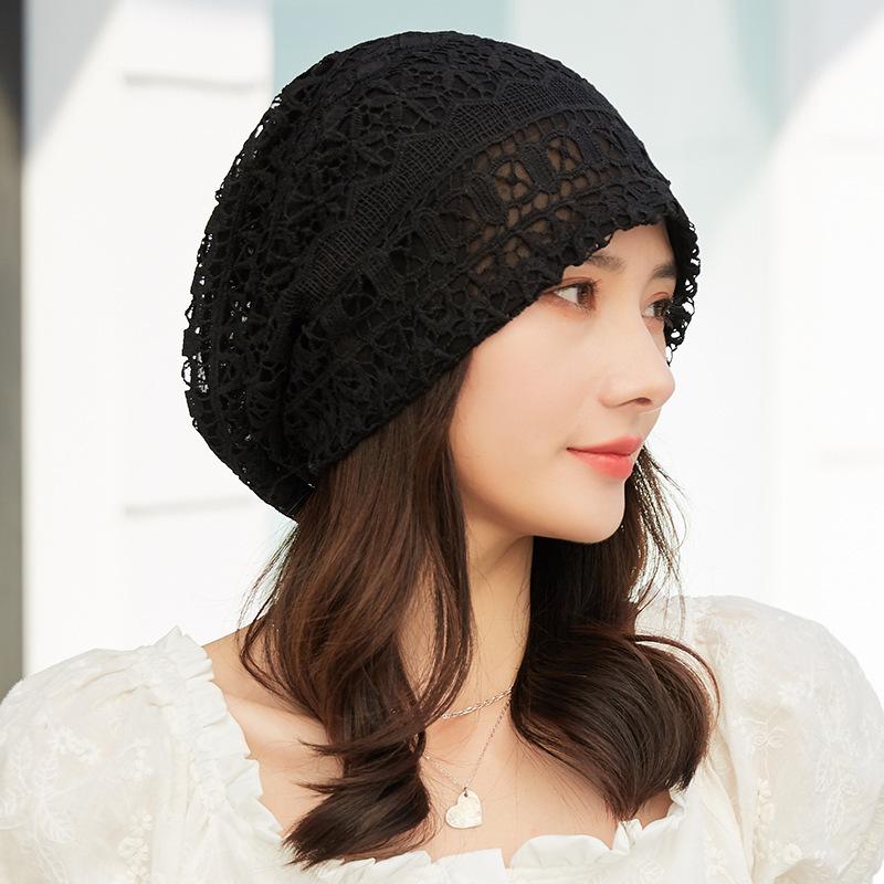 Women's Breathable Lace Beanie – Thin, Knitted Headscarf for Hair Coverage