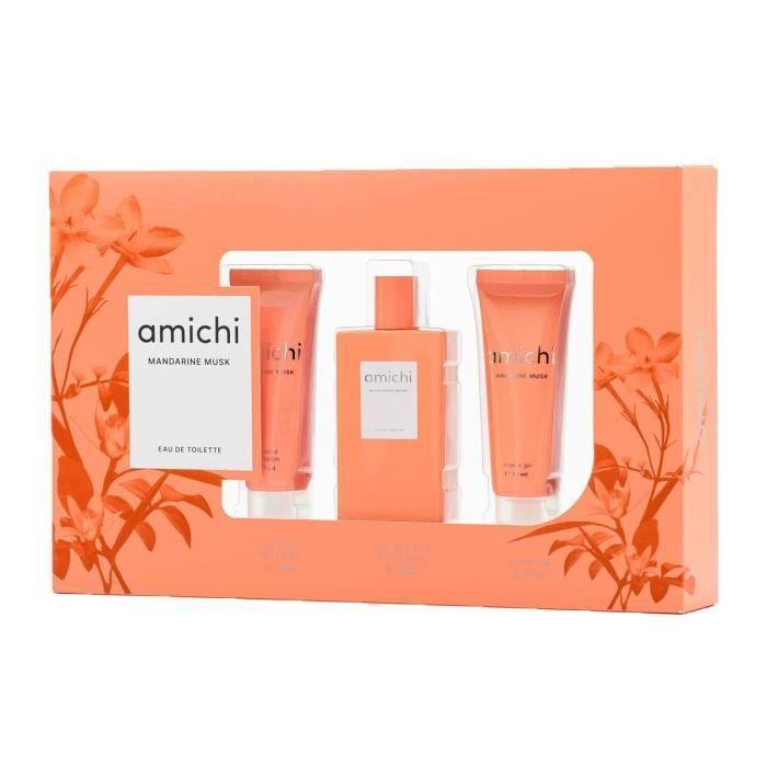Set De Parfum Femme Amichi Mandarine Musk 3 Pièces