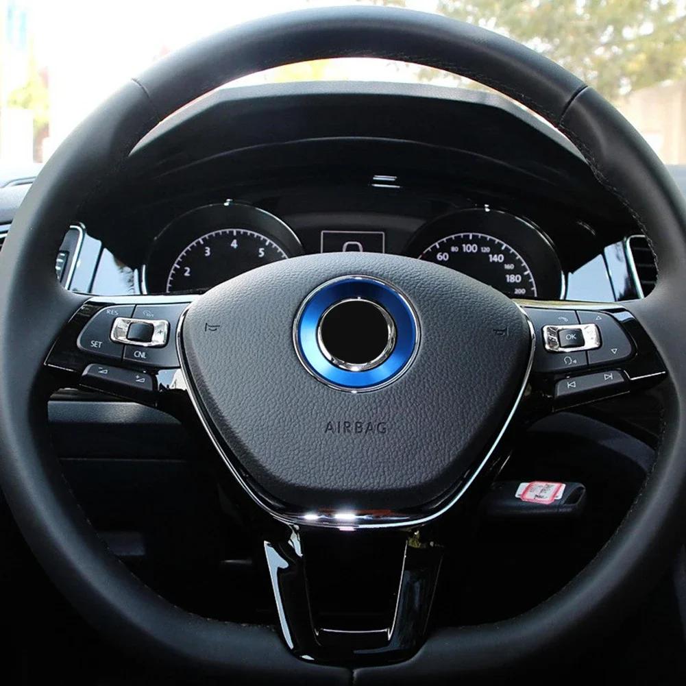 Car Steering Wheel Emblem Decor Trim Fit for 2011-2016 Golf 6 Golf 7 POLO CC Tiguan PASSAT TOURAN Scirocco BEETLE