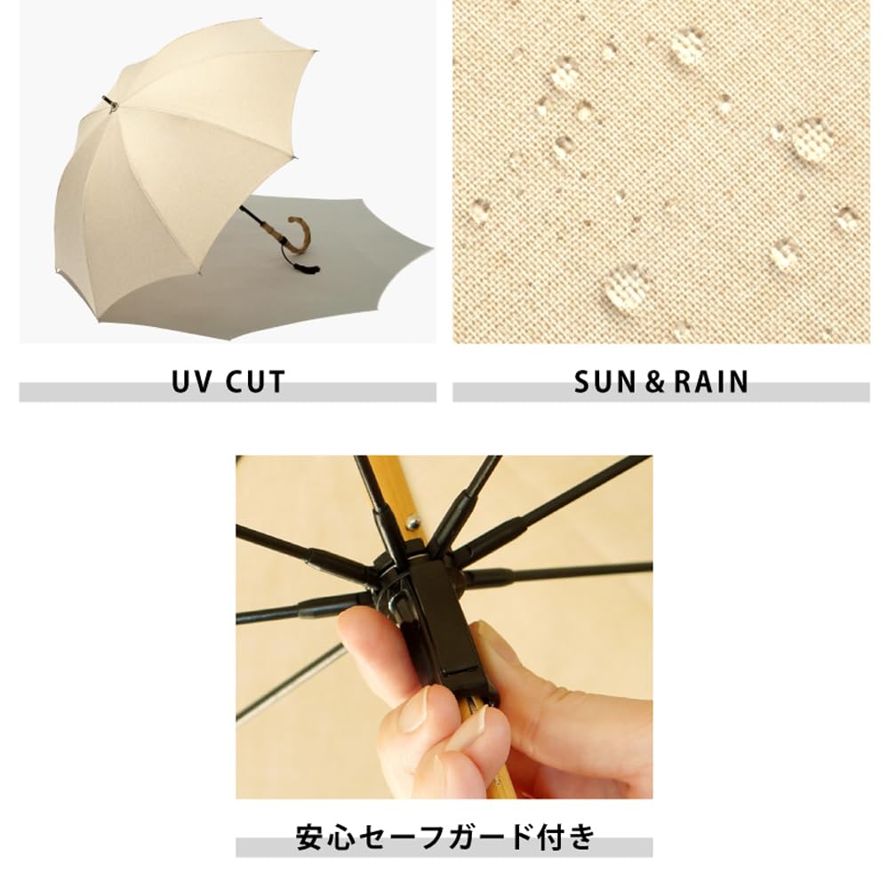 BECAUSE Folding Mimosa Umbrella, Embroidery, Mini, Gray, B-095266