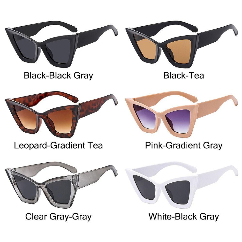 Fashion Oversized Cat Eye Sunglasses UV400 Beach Travel Punk Sun Glasses Black Shades for Women & Men