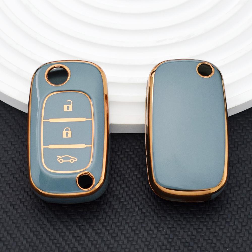 Auto-Shell für Renault Fluence Clio Megane Mercedes LADA Vesta Granta XRay Kalina Priora Limousine Sport 3 Tasten TPU-Schlüsseletui-Abdeckung