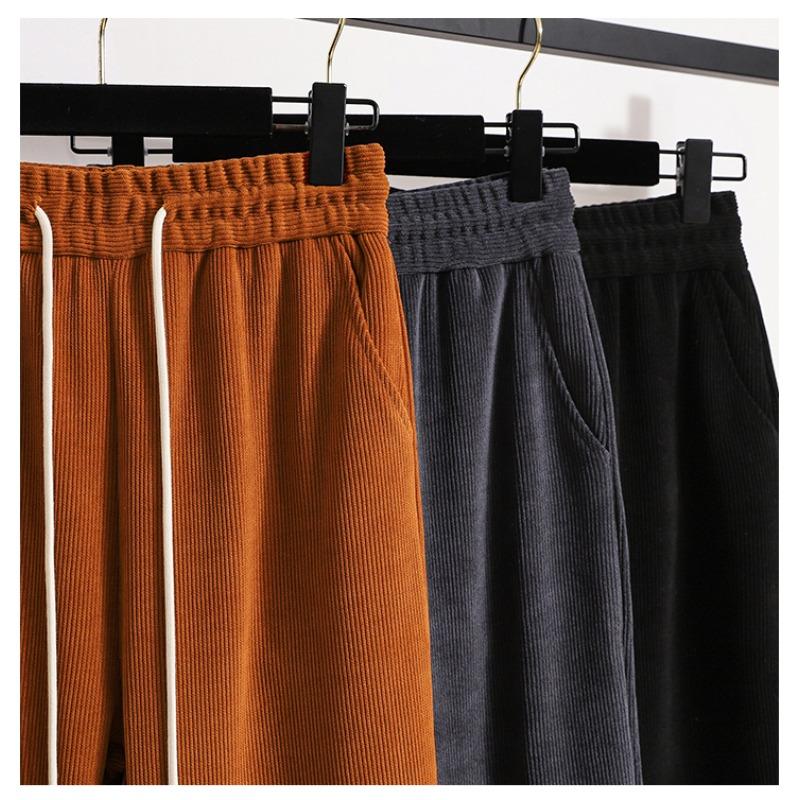 Dimanaf 2025 Autumn Plus Size Harlen Pants New Women Corduroy Fashion Loose Pleated Vintage Pants