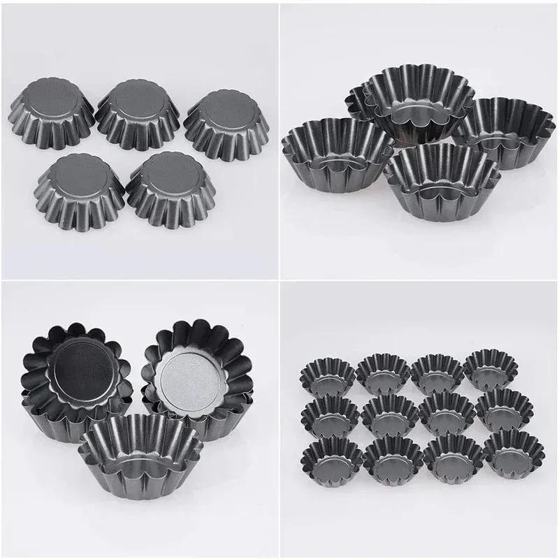 NEW 5Pcs Non-stick Tart Quiche Flan Pan Mold Pie Pizza Cake Mold Cupcake Egg Tart Tartlet Baking Mold Muffin Cup Pizza Pan Bakeware