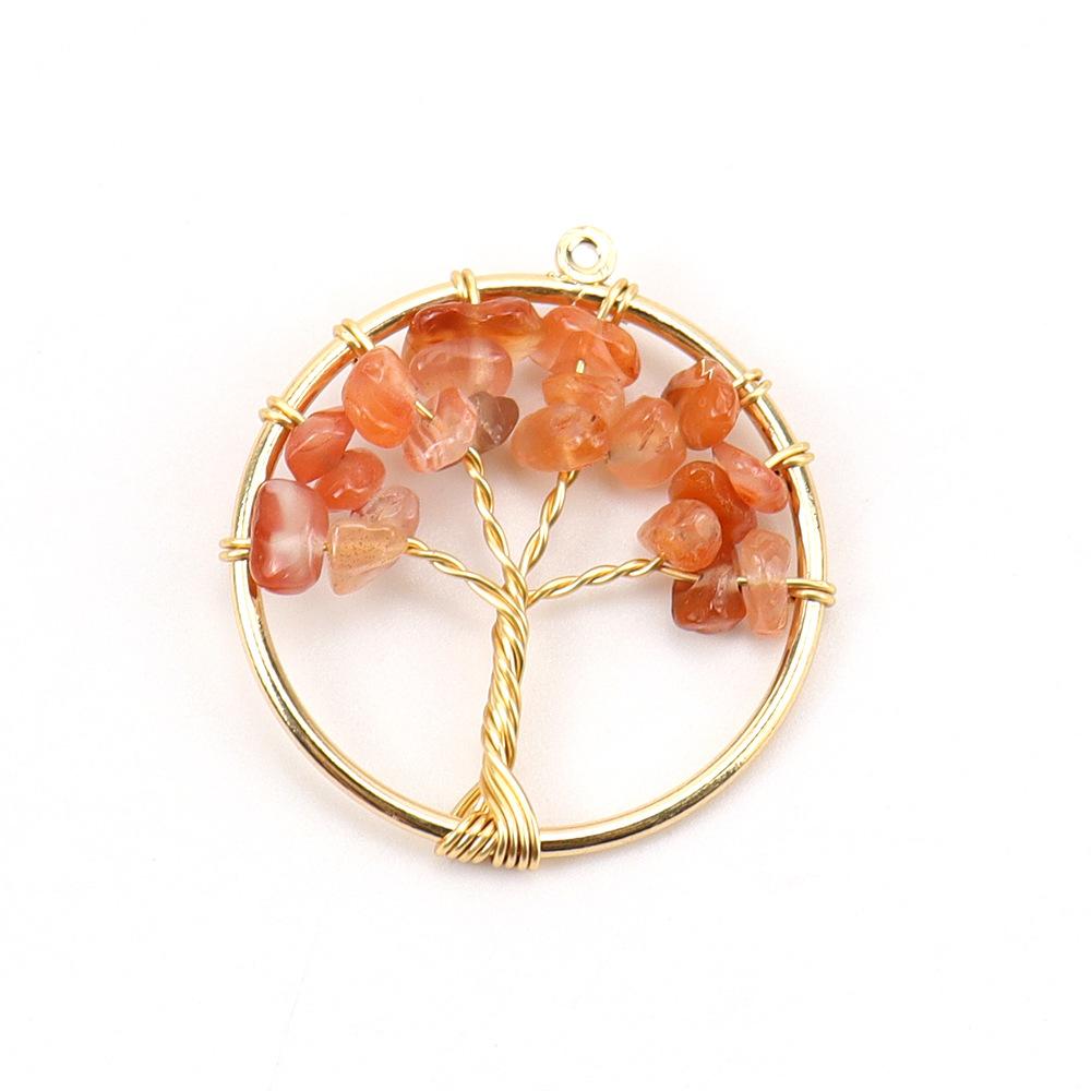 3Cm Tree Of Life Pendant Natural Crystal Gravel Fortune Tree Necklace Accessories N114
