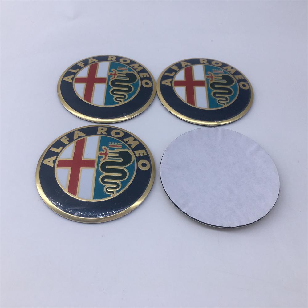 4pcs 50mm 56mm 60mm For Alfa Romeo Giulietta GT Mito Brera Giulia F1 Stelvio Volante Car Wheel Hub Center Emblem Stickers 4pcs 50mm stickers
