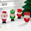 Winter Home Accents 2Pcs Mini Christmas Figurine, Cute Santa Claus Nutcracker Soldier Dolls, DIY Accessories Holiday Gift for Friends Micro Landscape