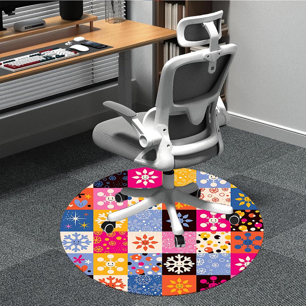 

1pc Snowflake Patterns Chair Carpet for Office Machine Washable Rug for Office, Good Gift for Family or Friends yy251225221 80cm by 80cm