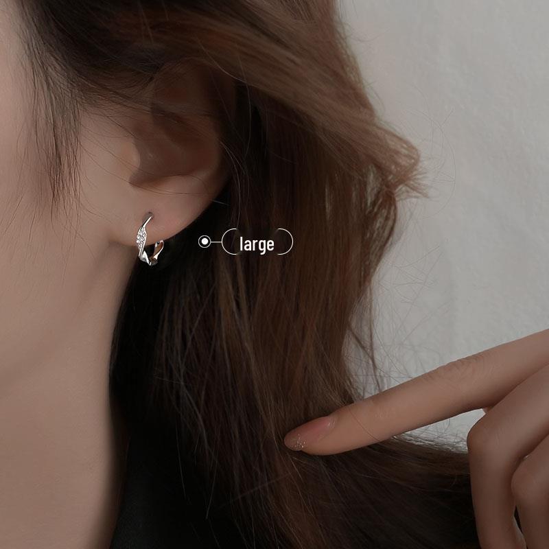 925 Sterling Silver Diamond-Studded Hoop & Stud Earrings for Women - 2022 Trend Design Ear Cuffs