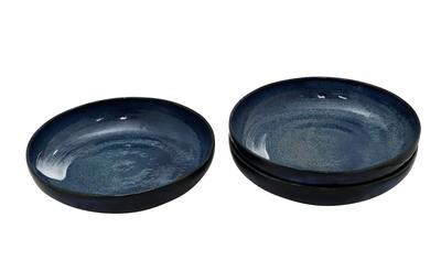 Castle Enterprise Soba Monogatari Soba Restaurant Konpeki 21cm Shallow Value Set of 3 Mino Made In Japanese Perfect for and Set Meal Restaurants