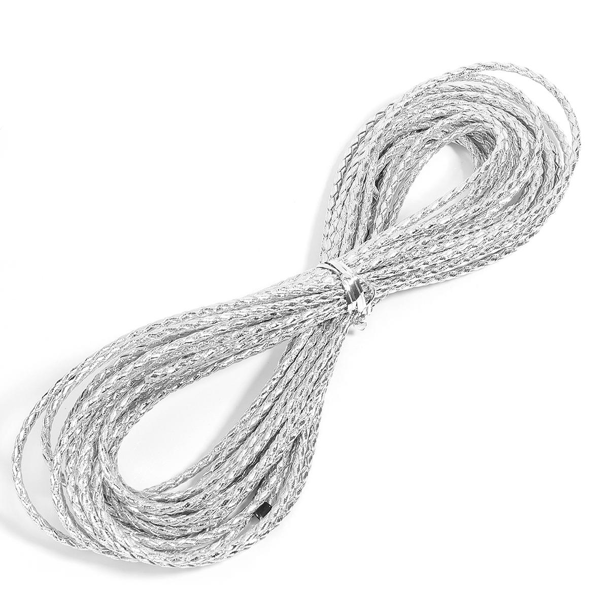 

10yards 3mm Braided Leather Cord Rope 4 Strands Soft PU Leather Cord For DIY Jewelry Making Neck Weaving Bracelet Pendant Decor 3mm срібний