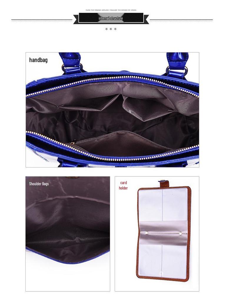 2024 Glänzendes Damen-Handtaschen- und Umhängetaschen-Set mit großer Kapazität für Mutter und Kind