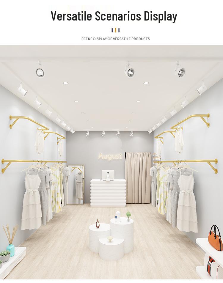 Wall-Mounted Garment Display Rack for Women's and Children's Clothing Stores