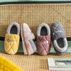 Men's cotton slippers winter bag heel indoor home men's warm and velvet household wool cotton shoes women wear outside winter