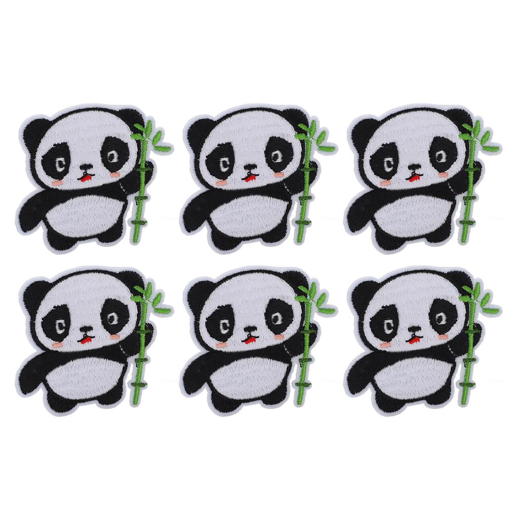6PCS Panda Patch Panda Pattern DIY Sewing Sewing Patches Cotton Clothing Patches Custom Patches for