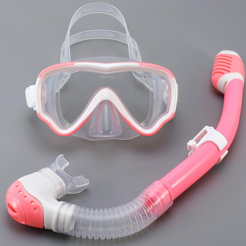 Children's New Large Frame Diving Goggles Full Dry Breathing Tube Set