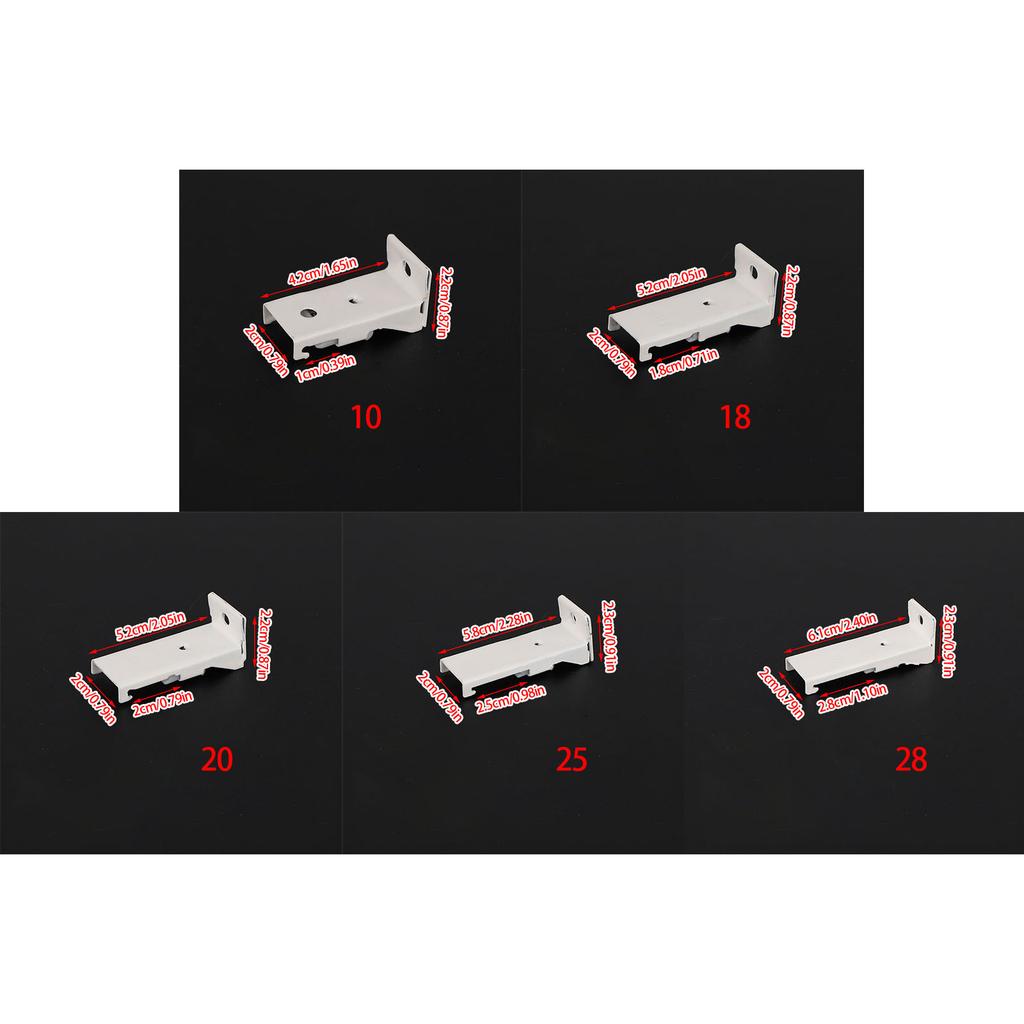 10 Pezzi Staffe per Binario per Tende Montate Lateralmente Metallo Robusto Supporto a Parete Clip Supporto per Binari Tende per Arredamento Casa