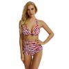 Women Set Push Up Female Two Piece Striped Swimwear Swim Separate Swimsuit Brazilian