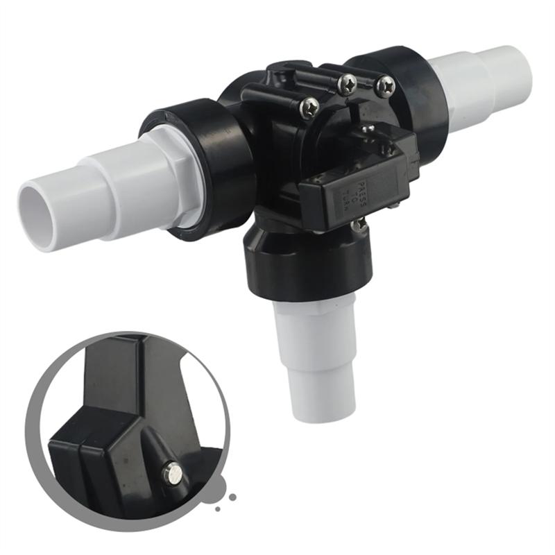 A27F-Replacement Swimming Pool Valve 1.5 Inch 3 Way Hose Diverter PVC+ Metal Pipe Connection Clean Connectors Control