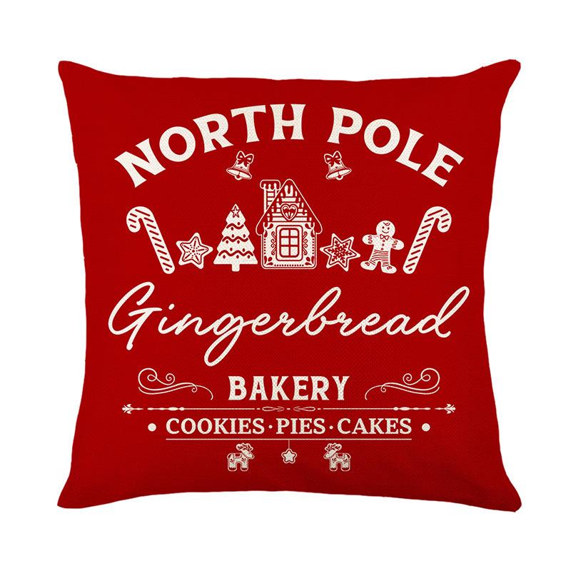 

Рождественская наволочка Красная Рождественская надпись Льняная печать Наволочка для диванной подушки в гостиную Наволочка 45*45cm JYM515-4