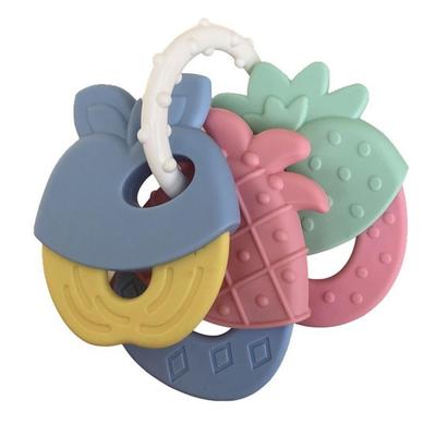 Baby Teether Fruit Shape Infant Silicone Teething Teether Rattle Teether Grip Sensory Interactive Toys