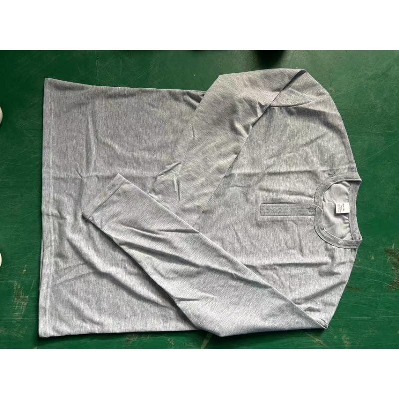 Mens Casual Long Sleeve Solid Henley Neck T Shirt