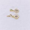 18K Gold Plated Colored Diamond Square Pendant with Chain - Pearl Necklace & Sweater Jewelry Accessory