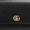 Gucci Marmont Small Double G Metal Decor Zipper Coin Purse Snap Closure Leather Wallet Women wallet Black 456116-CAO0G-1000