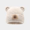 1PC Fashion Bear Knitted Woolen Hat Autumn and Winter Warm Cycling Windproof Cute Cartoon Hat Clothing Accessories