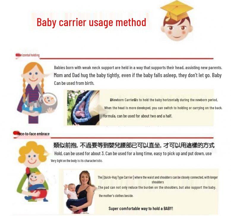 Multifunctional Baby Sling Wrap Carrier Model 5008