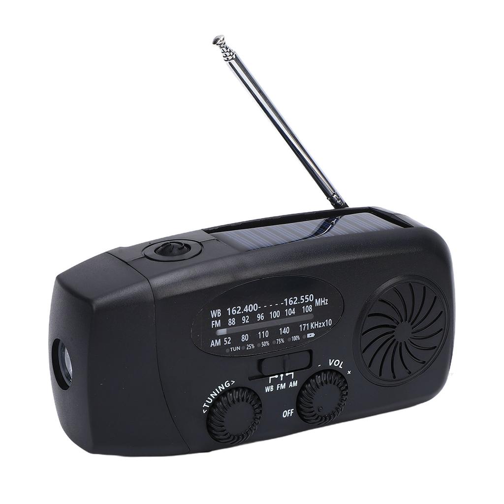 Emergency Hand Crank Radio with LED Flashlight 10000mah Battery Multi Functional USB d Solar Power Portable Wther Radio AM/FM/NOAA WB