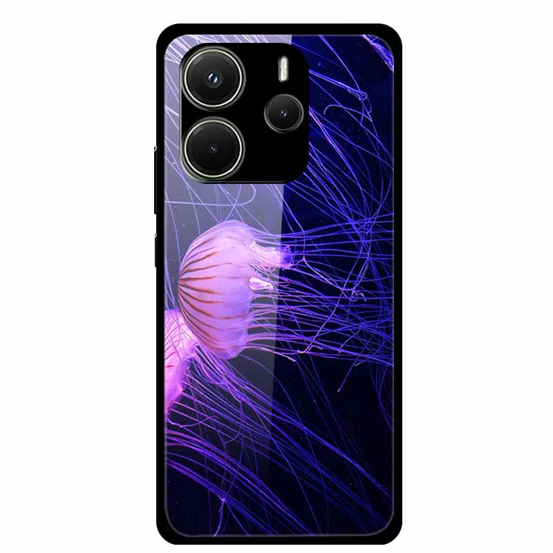 For Redmi Note 14 4G Phone Case Note14 Coque Hard Tempered Glass Back Cover For Xiaomi Redmi Note 14 5G Case Shell Soft Bumper