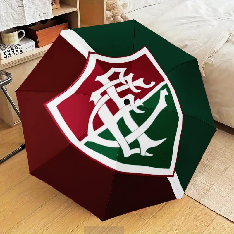 1PC Flumi-nense Football Crest Printed Umbrella Folding umbrella, automatic umbrella 8-Frame for Travel, camping Fan gifts Christmas Gifts